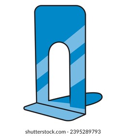 The vector iron bookmark serves to tidy up books on a table or on a shelf