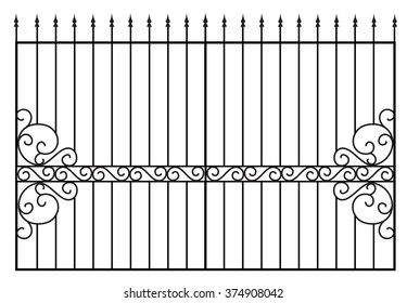  Vector iron fence