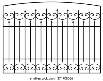  Vector iron fence