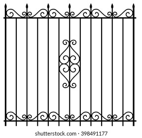 Wrought Iron Gate Door Fence Window Stock Vector (Royalty Free) 251741419