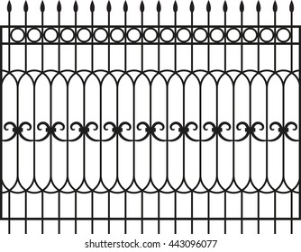  Vector iron fence