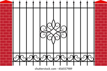  Vector iron fence