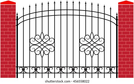  Vector iron fence