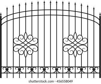  Vector iron fence