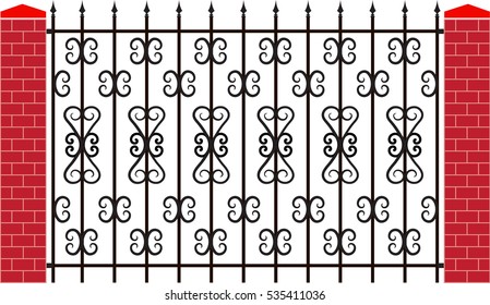  Vector iron fence