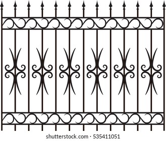  Vector iron fence