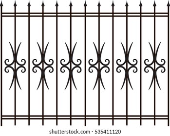  Vector iron fence