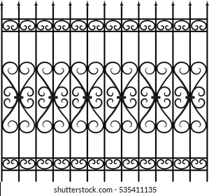  Vector iron fence