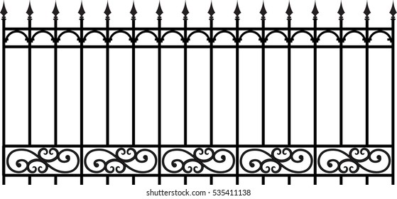  Vector iron fence