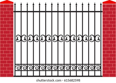  Vector iron fence