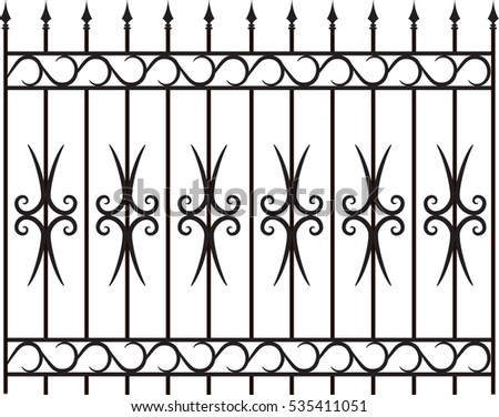  Vector iron fence