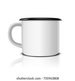 vector iron mug, mock up for design cup