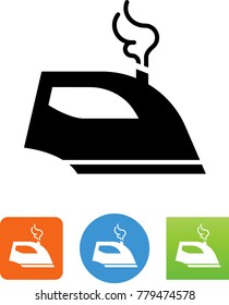 Vector Iron With Steam Icon