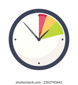 Vector iron stopwatch counts time. catch up in time. flat vector illustration.