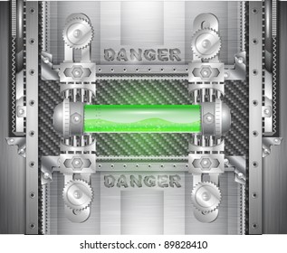 vector iron template with radioactive chemicals