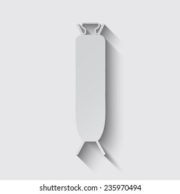 Vector ironing board with shadow on a grey background