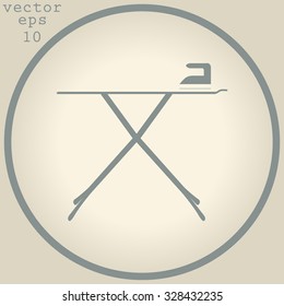 Vector ironing board with  Steam iron icon