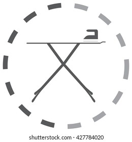 Vector ironing board with Steam iron icon