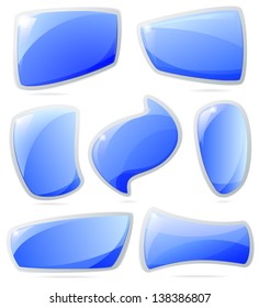 Vector Irregular Form Blue Bars Set on white