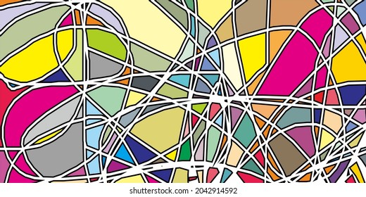 vector irregular shape with many colors and white line as separator 