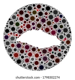 Vector Isla La Tortuga kartographiert Sammlungen des SARS-Virus. Die Infektion greift das Quarantäneregional aus der Außenzone an. Stencils rund um die Isla La Tortuga Karte Collage mit Infektionssymbole.