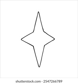 Vector Islamic arabian crescent star. Graphic illustration isolated on white background. Muslim hand drawn line sketch, holiday Ramadan Kareem or Eid Al Adha 2025. For designers, prints, postcards