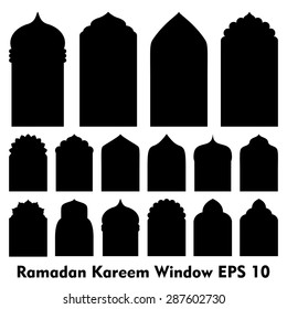 Formas de puerta y ventana islámicas vectorial / silueta de puerta árabe y vector de ventana

 
