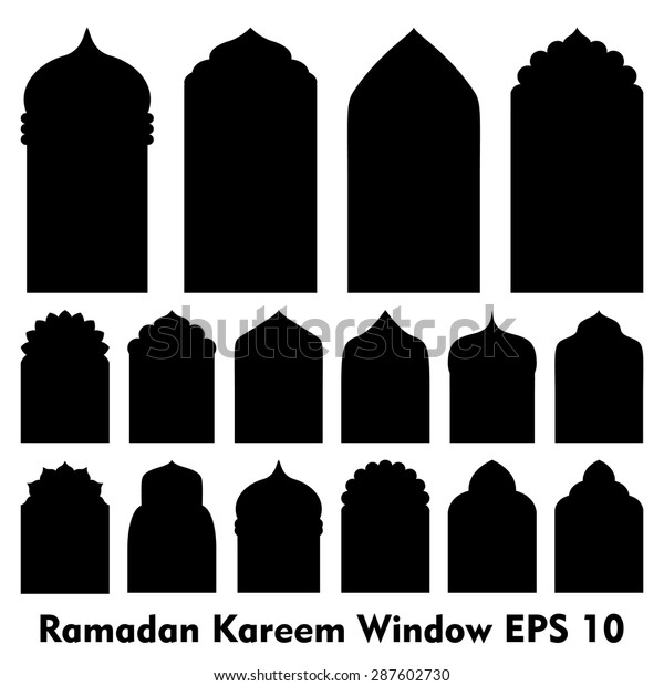 Vector Islamic Door Window Shapes Arabic Stock Vector Royalty Free 287602730