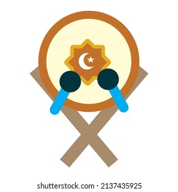 vector Islamic drum in brown color suitable for your Islamic design needs
