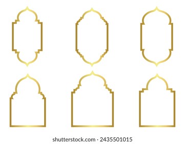 vector islamic gold luxury frame border sheet