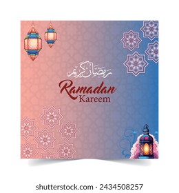 Vector Islamic greetings ramadan kareem card design background. Ramadan Kareem Banner.