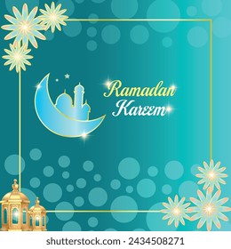 Vector Islamic greetings ramadan kareem card design background. Ramadan Kareem Banner.