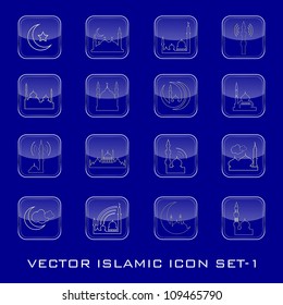 Vector Islamic icon set. EPS 10.