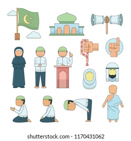 Vector Islamic icons set.