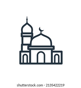 Vector islamic mosque icon isolated on white background from religious collection. Symbol design for web, design and mobile. Vector illustration