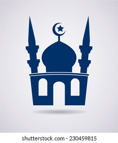 vector islamic mosque icon or symbol