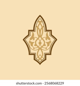 vector Islamic ornament in the form of brown and cream leaves