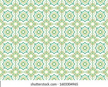 Vector, Islamic ornament, with gold and green pattern 