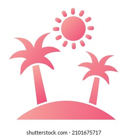 Vector Island Glyph Gradient Icon Design
