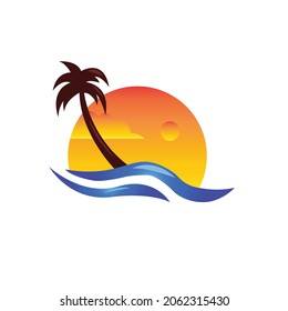 vector island logo illustrator design