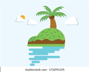 Vector de isla en verano 