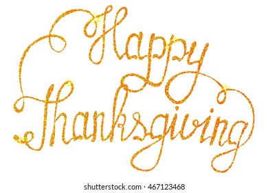 Vector islated lettering happy thaksgiving tinsels