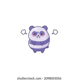 Vector isolate illustration cute Panda cub Logo holding back restrains anger angry kawaii chibi Japanese style Emoji character sticker emoticon smile emotion mascot design