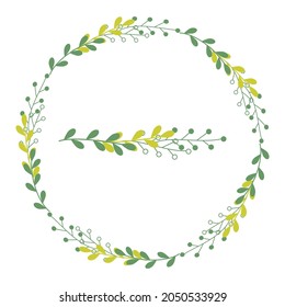 Vector isolate illustration. Round floral frames on white background. Design elements for wedding cards, prints, greeting cards