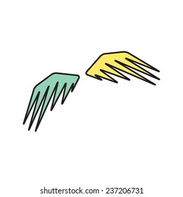 Vector isolate outline flat wings icon. Eps10
