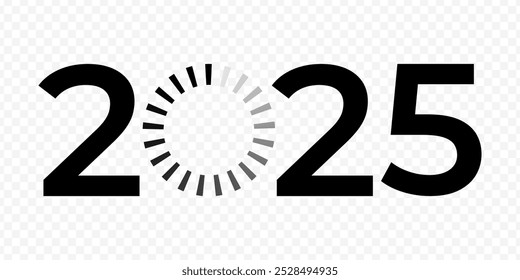 Vector isolated 2025 new year loading concept element