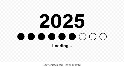 Vector isolated 2025 new year loading concept element
