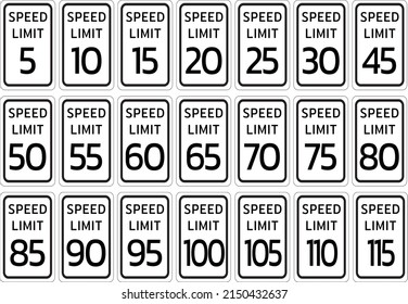 Vector Isolated 21 Speed Limit Sign Stock Vector (Royalty Free ...