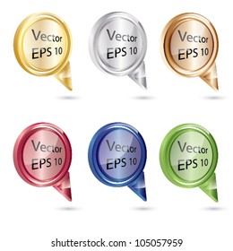 Vector Isolated 3d Color speech bubble set