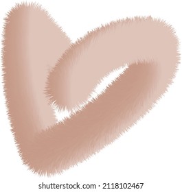 forma de corazón de piel 3D aislada vectorial con gradiente